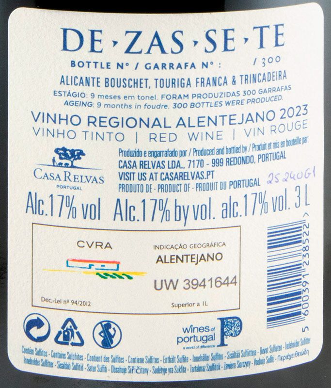 2023 Casa Relvas Dezassete red 3L
