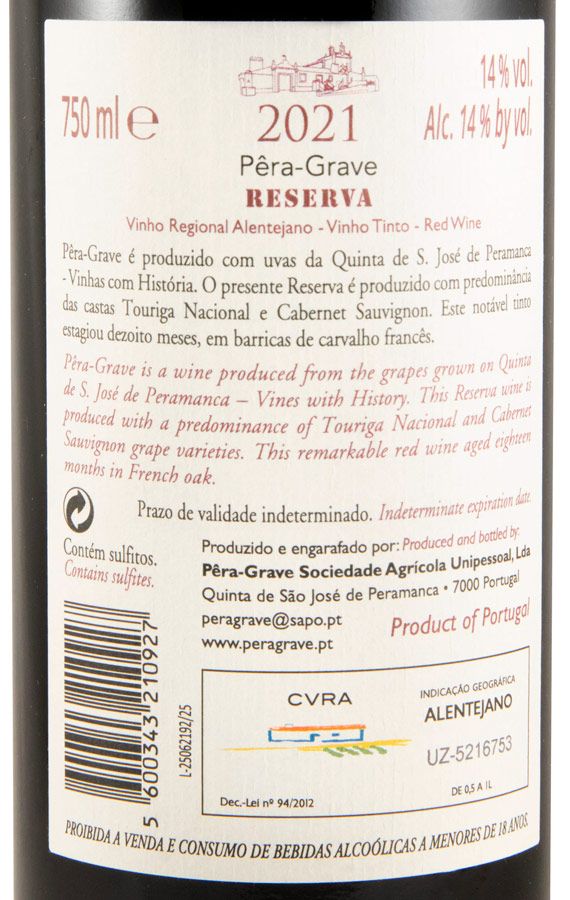 2021 Pêra-Grave Reserva tinto