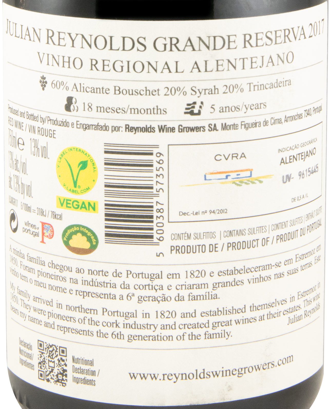 2017 Julian Reynolds Grande Reserva tinto