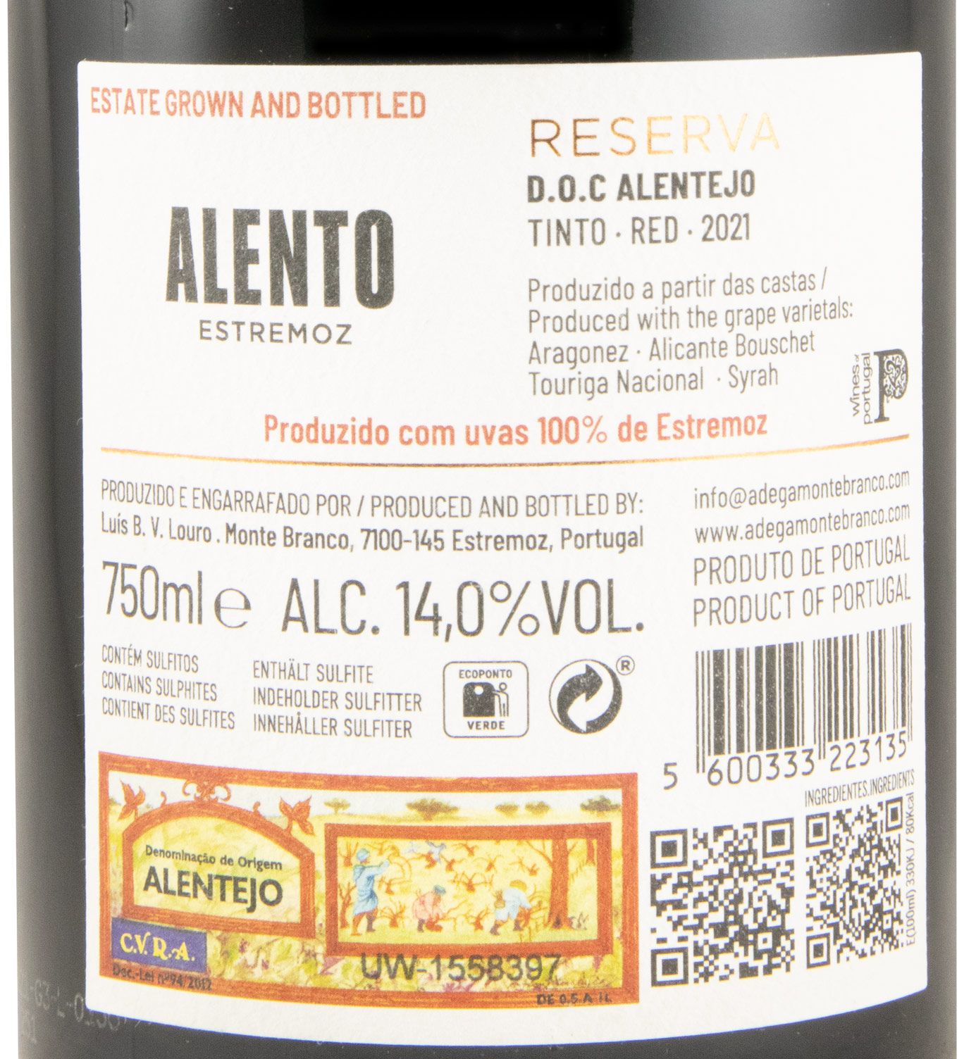 2021 Alento Reserva tinto