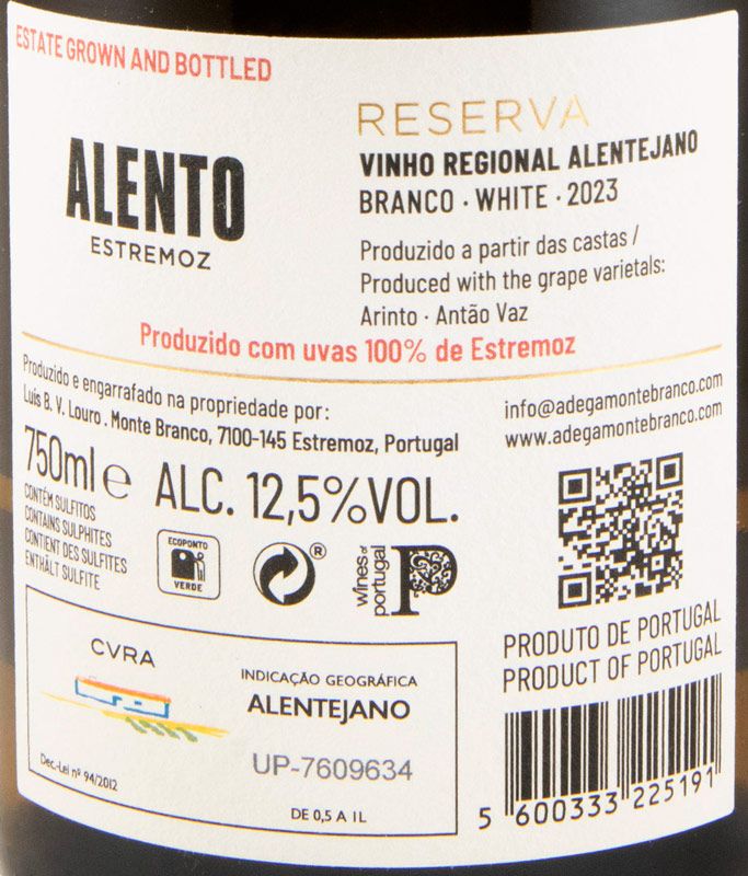 2023 Alento Reserva white