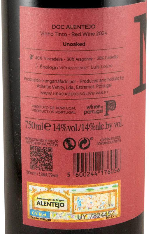 2024 Herdade dos Oliveiras Moz tinto