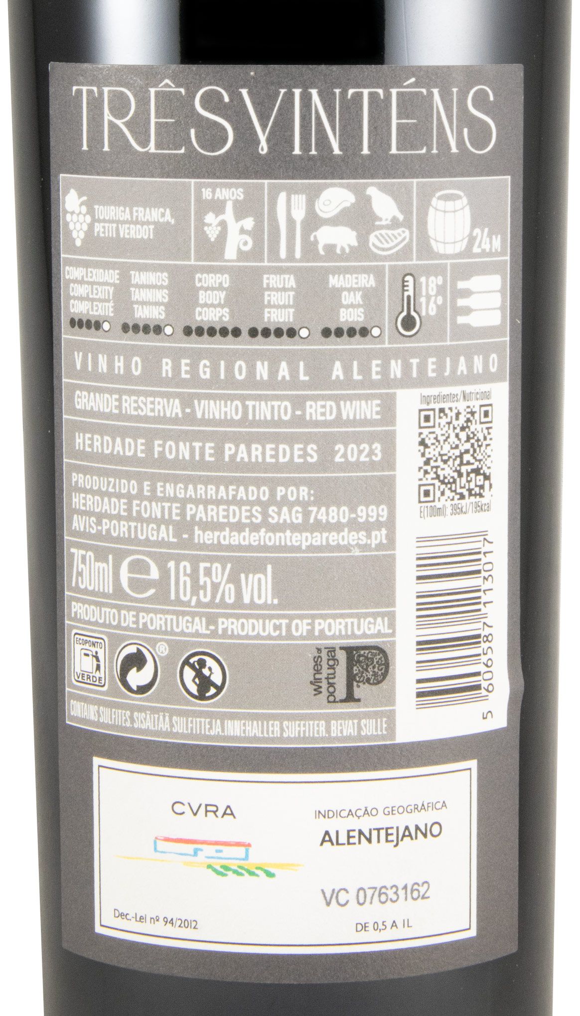 2023 Herdade Fonte Paredes Três Vinténs Grande Reserva tinto