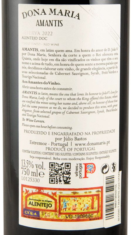 2022 Júlio Bastos Dona Maria Amantis Reserva tinto