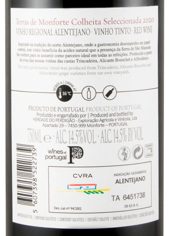 2020 Terras de Monforte Colheita Selecionada tinto