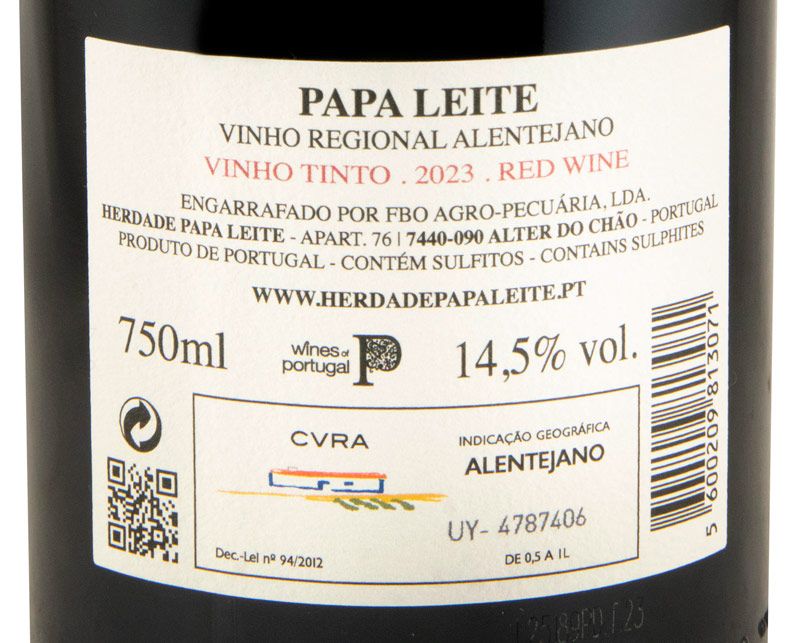 2023 Herdade Papa Leite Pacto do Diabo tinto