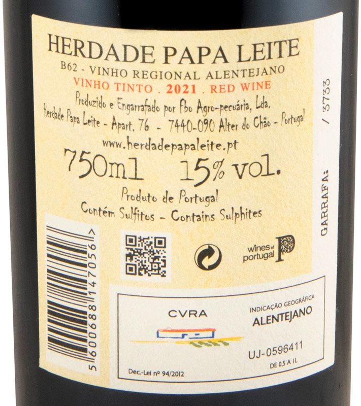 2021 Herdade Papa Leite My Way red
