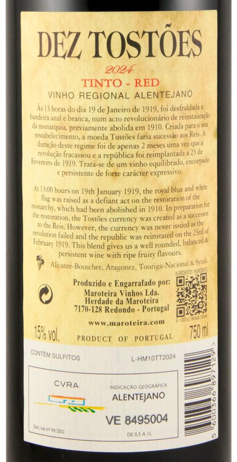 2024 Herdade da Maroteira Dez Tostões tinto