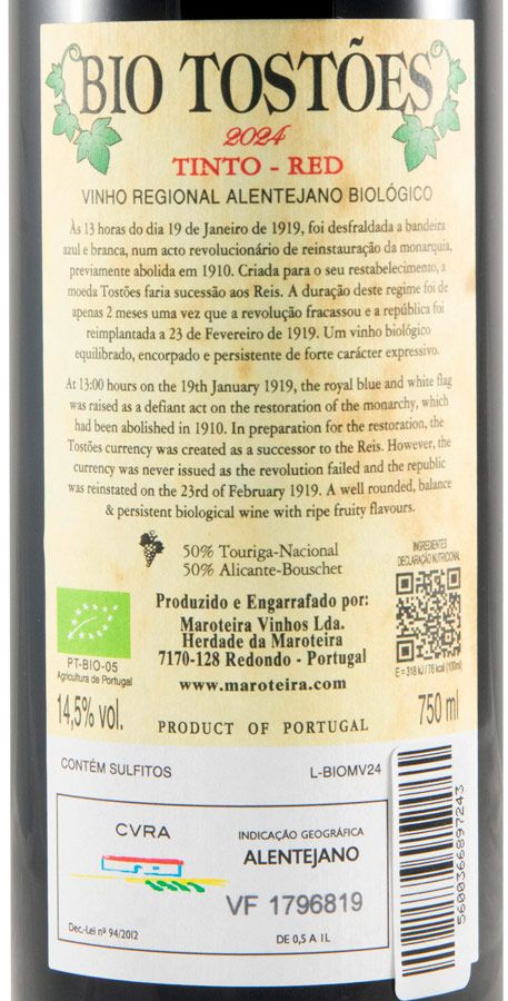 2024 Herdade da Maroteira Bio Tostões organic red
