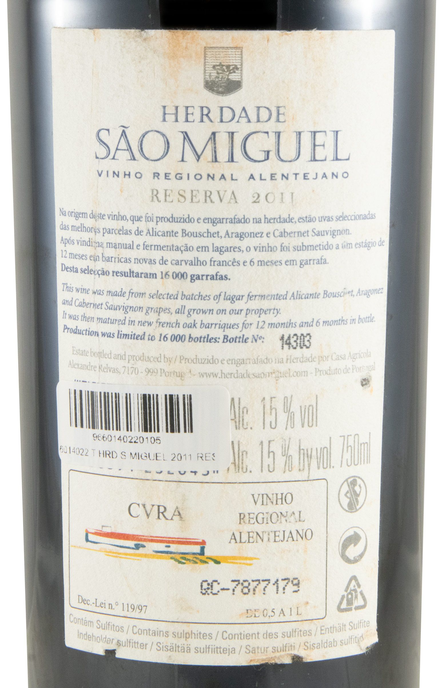 2011 Herdade de São Miguel Reserva tinto