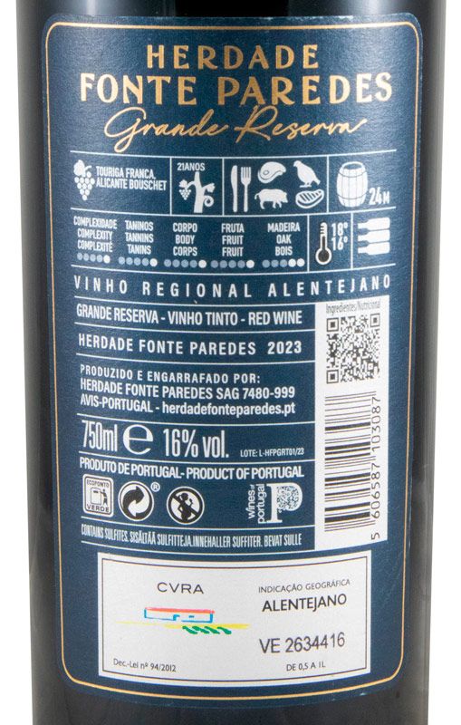 2023 Herdade Fonte Paredes Grande Reserva red