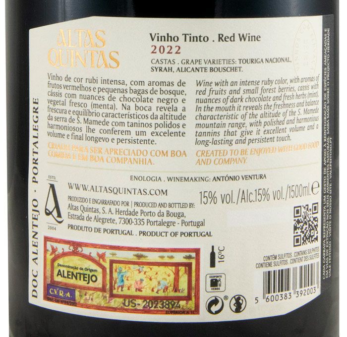 2022 Altas Quintas red 1.5L