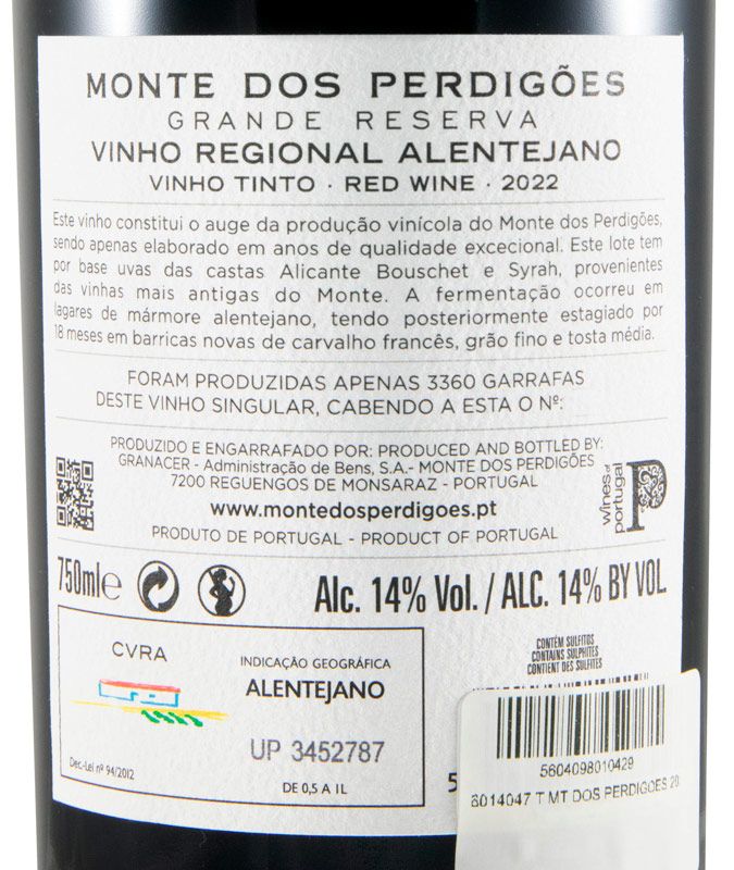 2022 Monte dos Perdigões Grande Reserva tinto