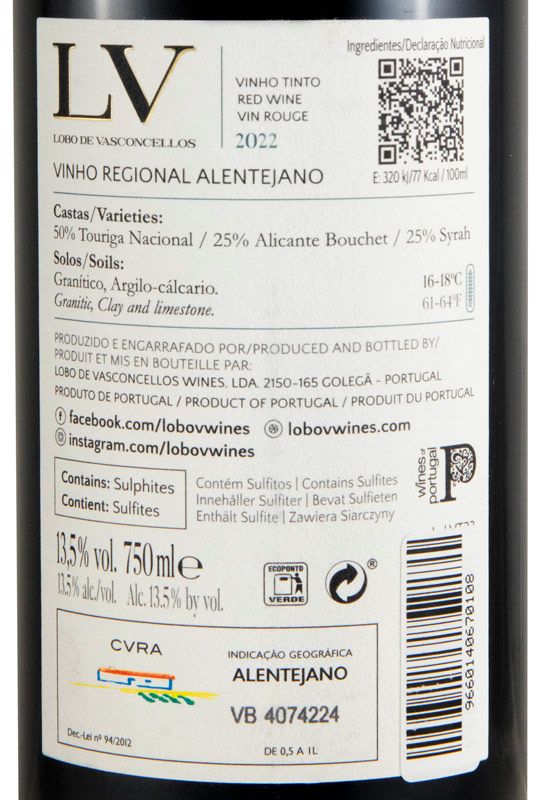 2022 Lobo de Vasconcellos LV tinto