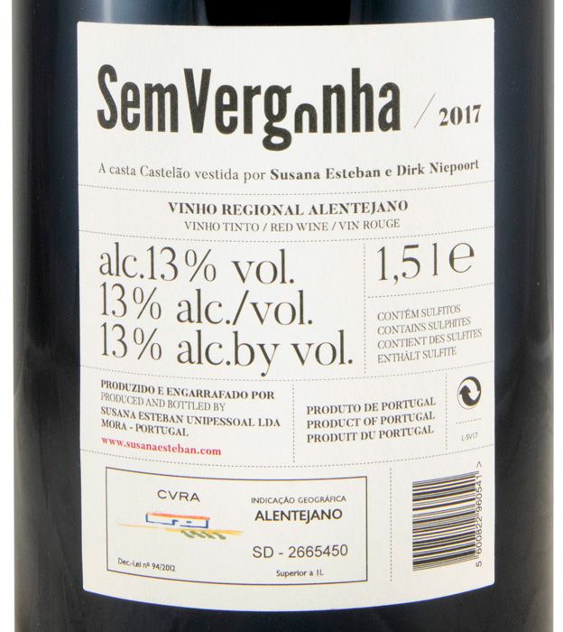 2017 Susana Esteban & Dirk Niepoort Sem Vergonha tinto 1,5L