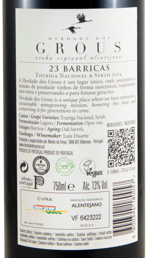 2024 Herdade dos Grous 23 Barricas red