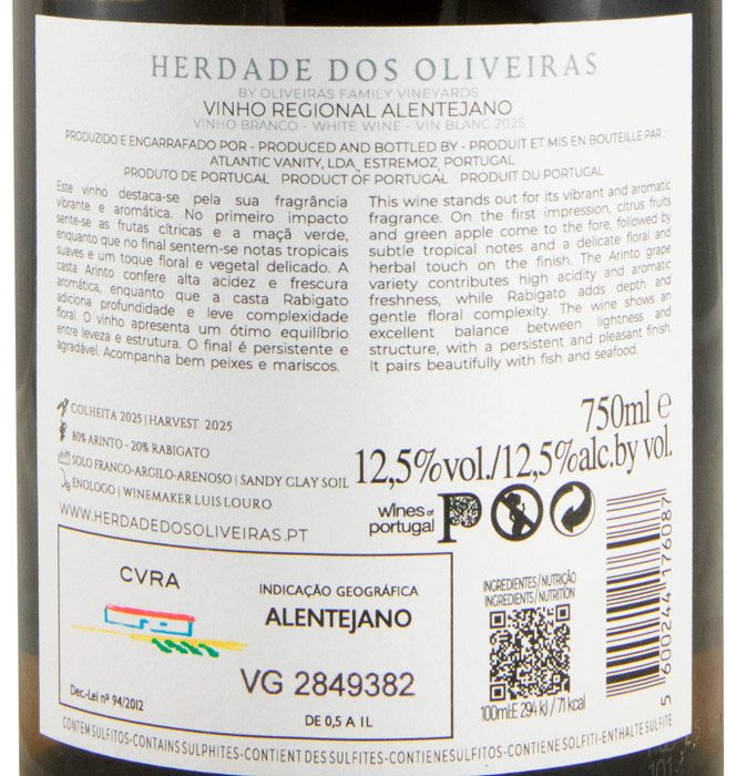 2025 Herdade dos Oliveiras branco