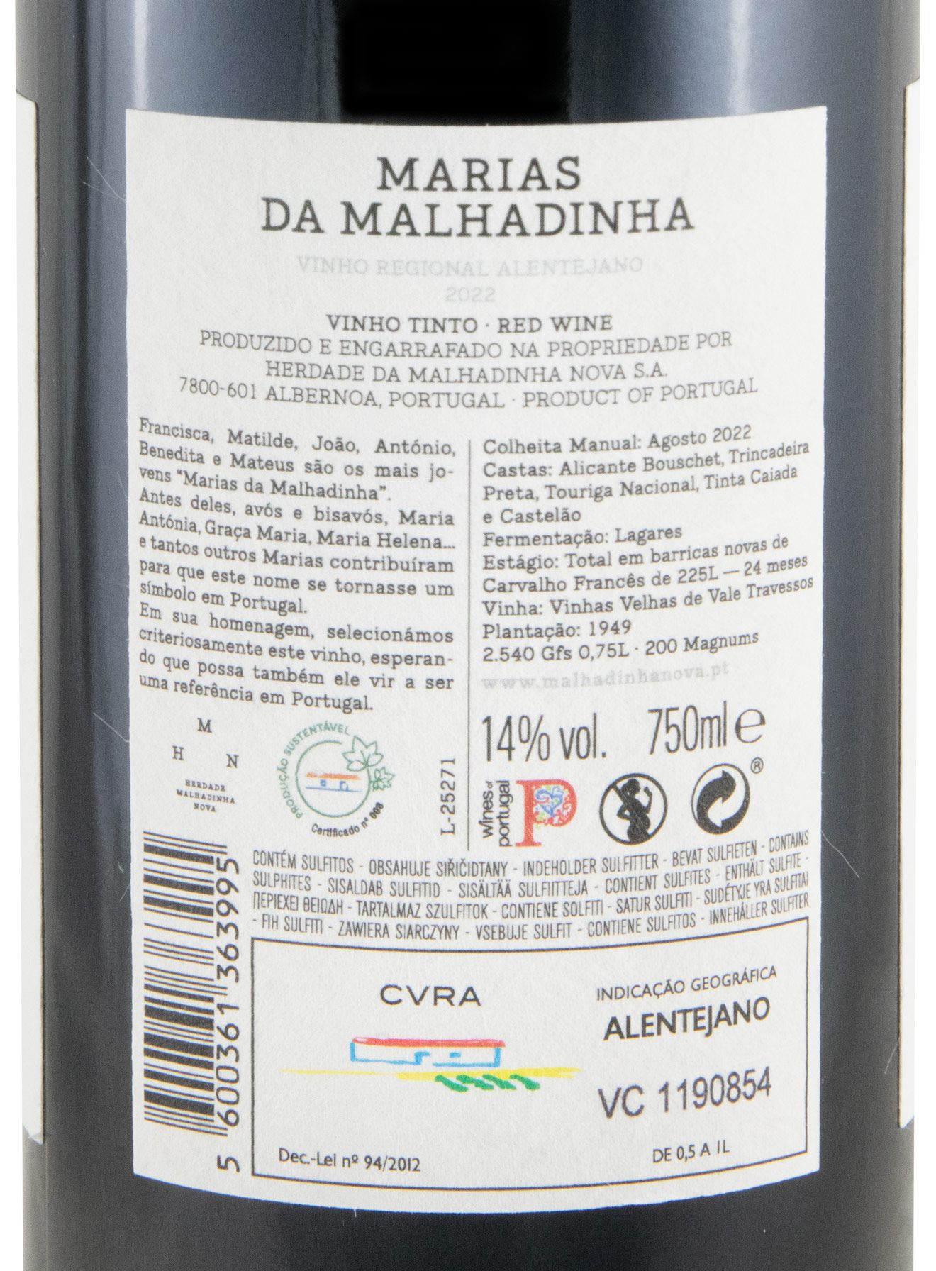2022 Marias da Malhadinha Vinhas Velhas tinto