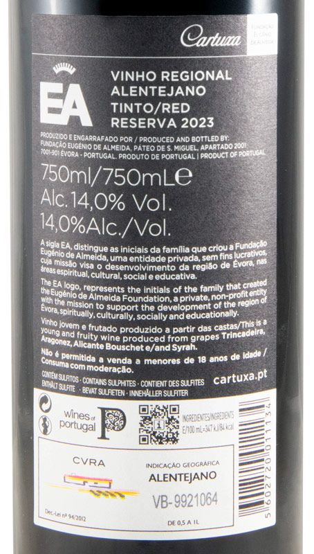 2023 Fundação Eugénio de Almeida EA Reserva red