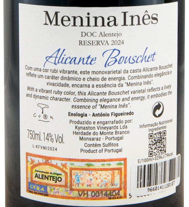 2024 Menina Inês Alicante Bouschet Reserva tinto