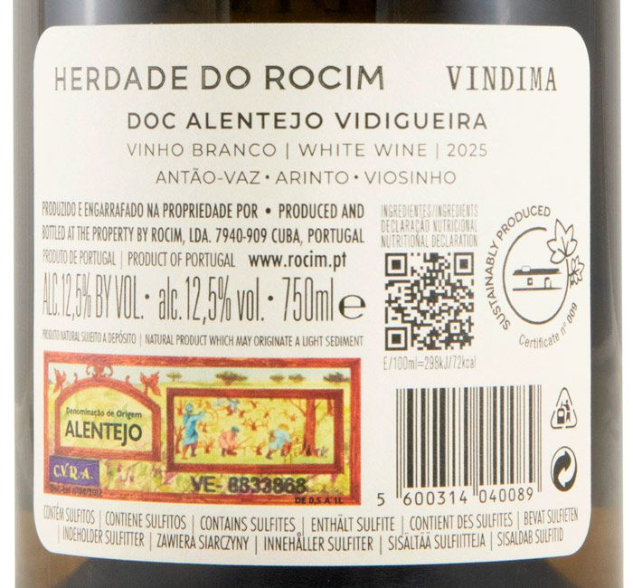 2025 Herdade do Rocim Vindima branco