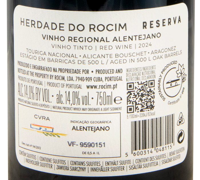 2024 Herdade do Rocim Reserva red