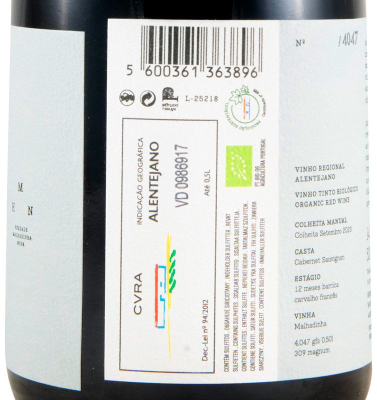2023 Herdade da Malhadinha Nova Pequeno João biológico tinto 50cl