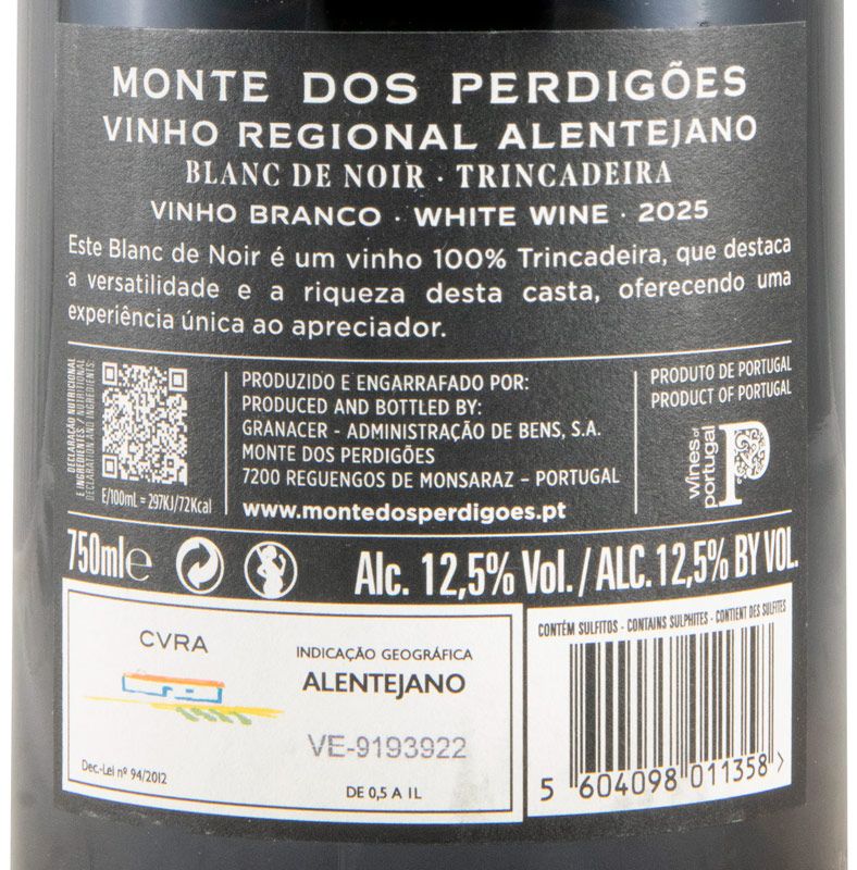 2025 Monte dos Perdigões Trincadeira Blanc de Noir branco