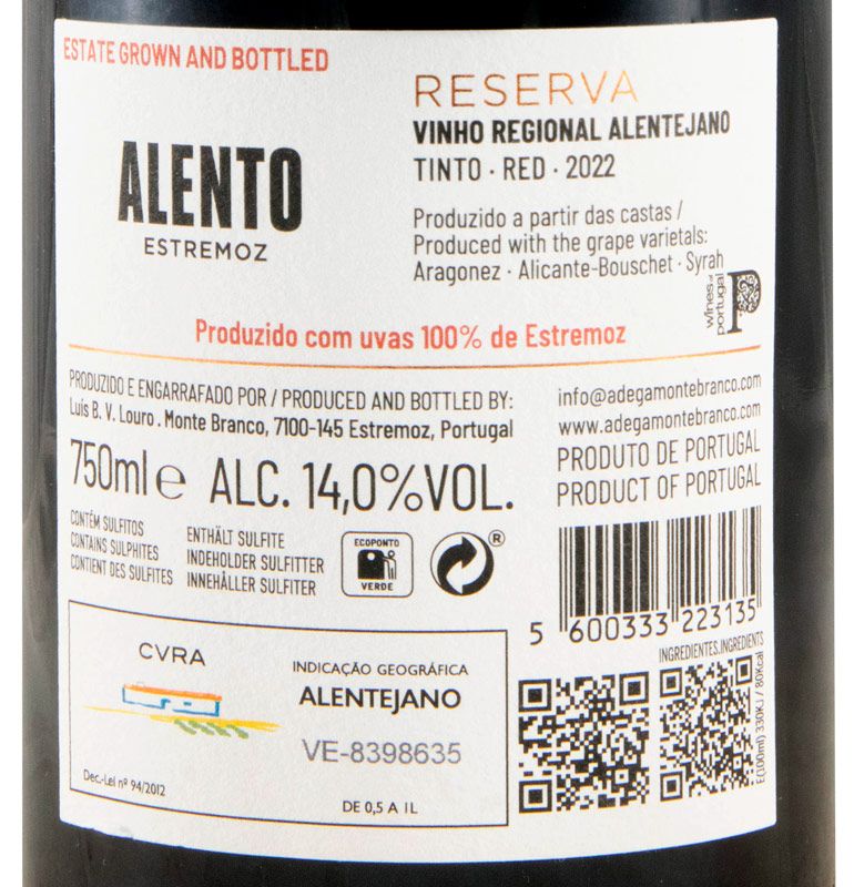 2022 Alento Reserva tinto