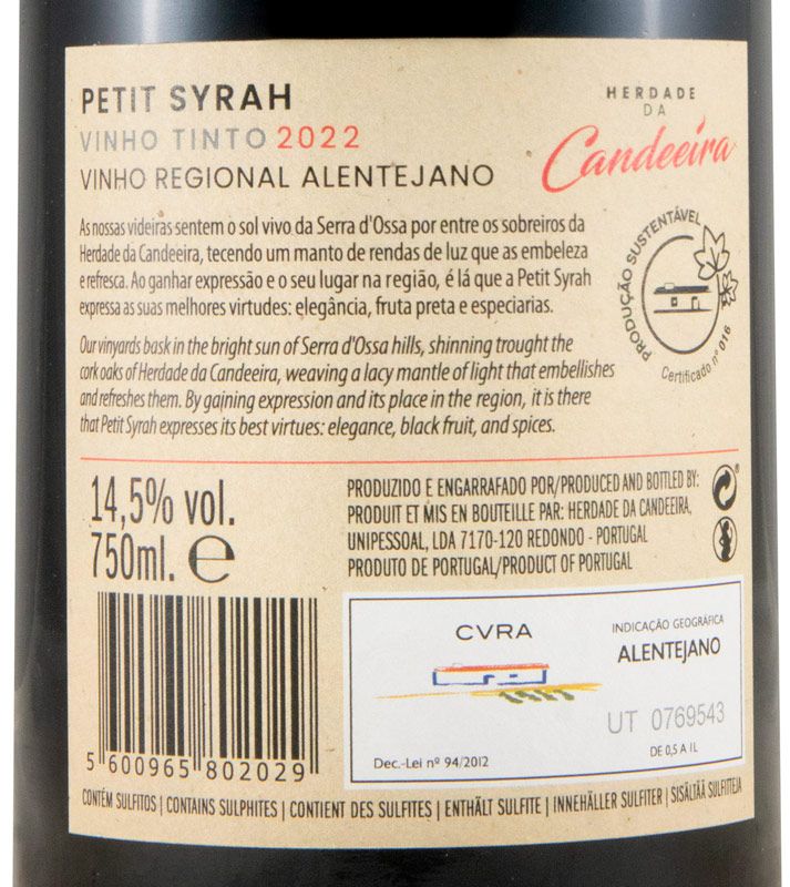 2022 Herdade da Candeeira Petit Syrah red