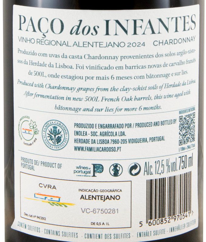 2024 Herdade da Lisboa Paço dos Infantes Chardonnay branco