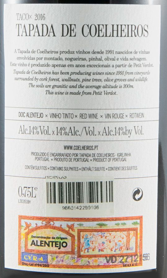 2016 Tapada de Coelheiros Taco tinto