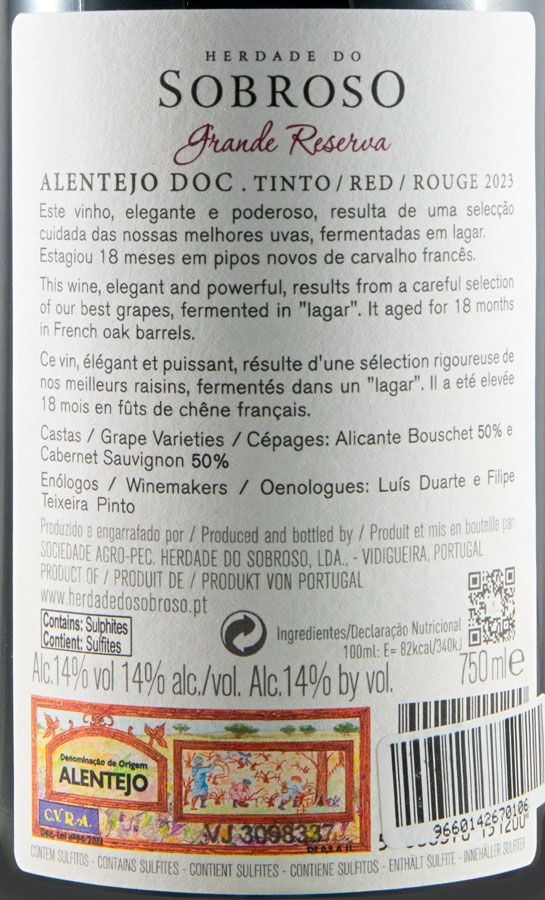 2023 Herdade do Sobroso Grande Reserva tinto