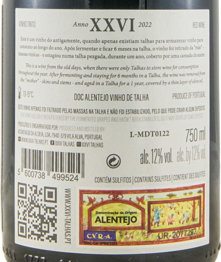 2022 XXVI Talhas tinto