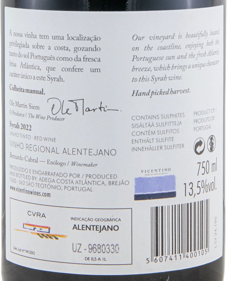 2022 Vicentino Syrah tinto