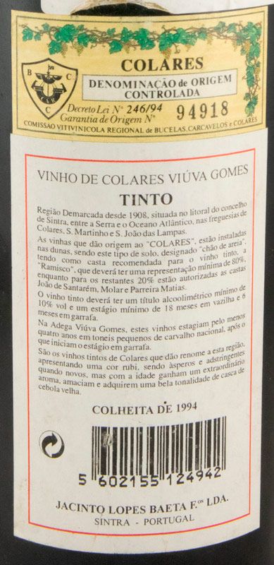 1994 Colares Viúva Gomes red