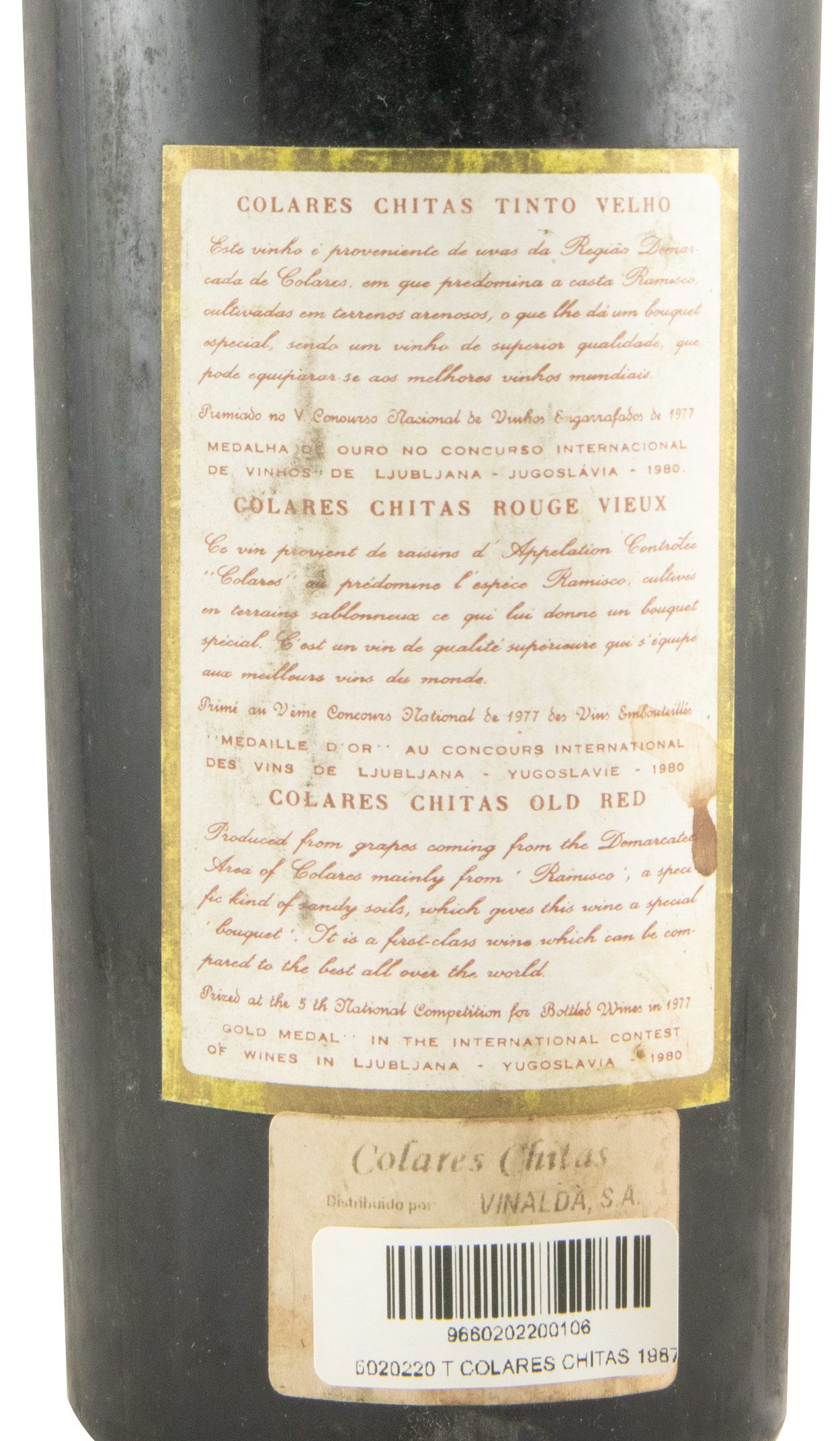 1987 Colares Chitas Velho Reserva red