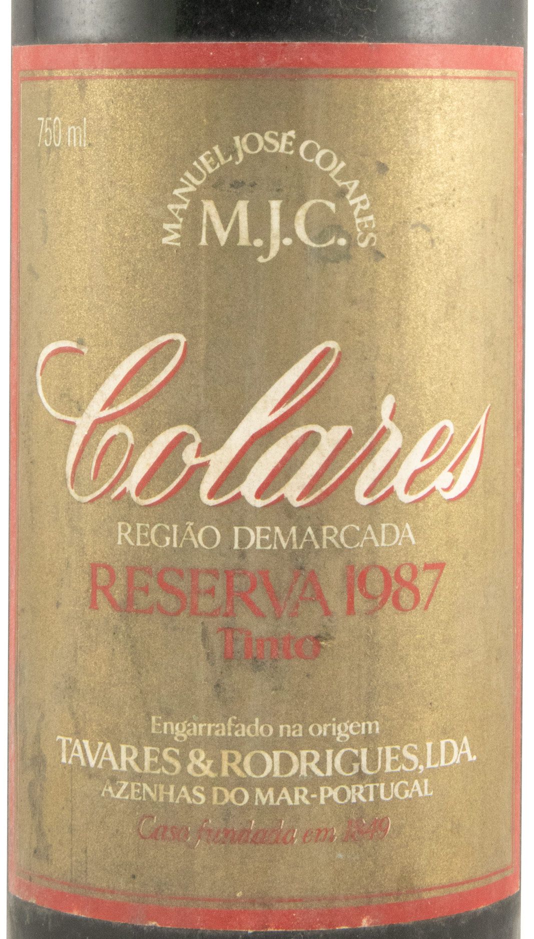 1987 Colares MJC Reserva red