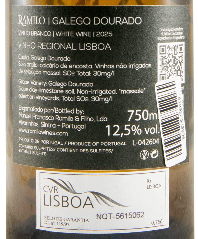 2025 Colares Ramilo Galego Dourado white