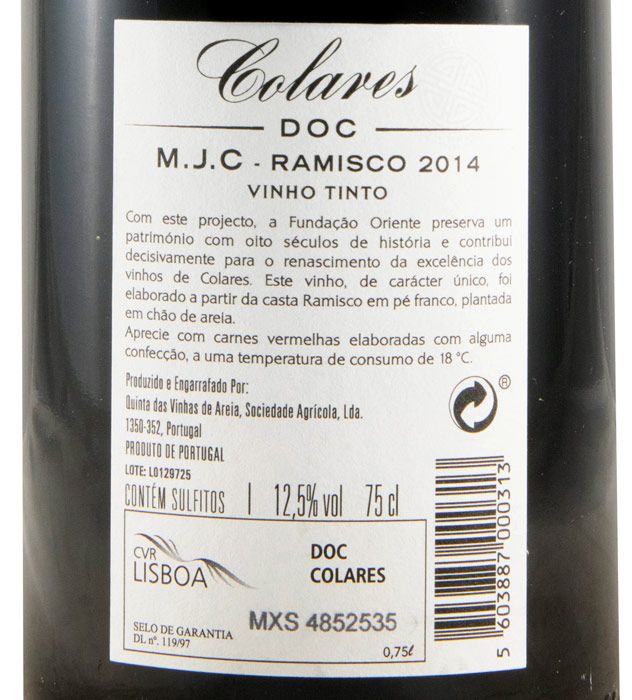 2014 Colares Fundação Oriente Ramisco red