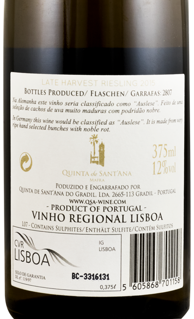 2015 Quinta de Sant'Ana Late Harvest white 37.5cl