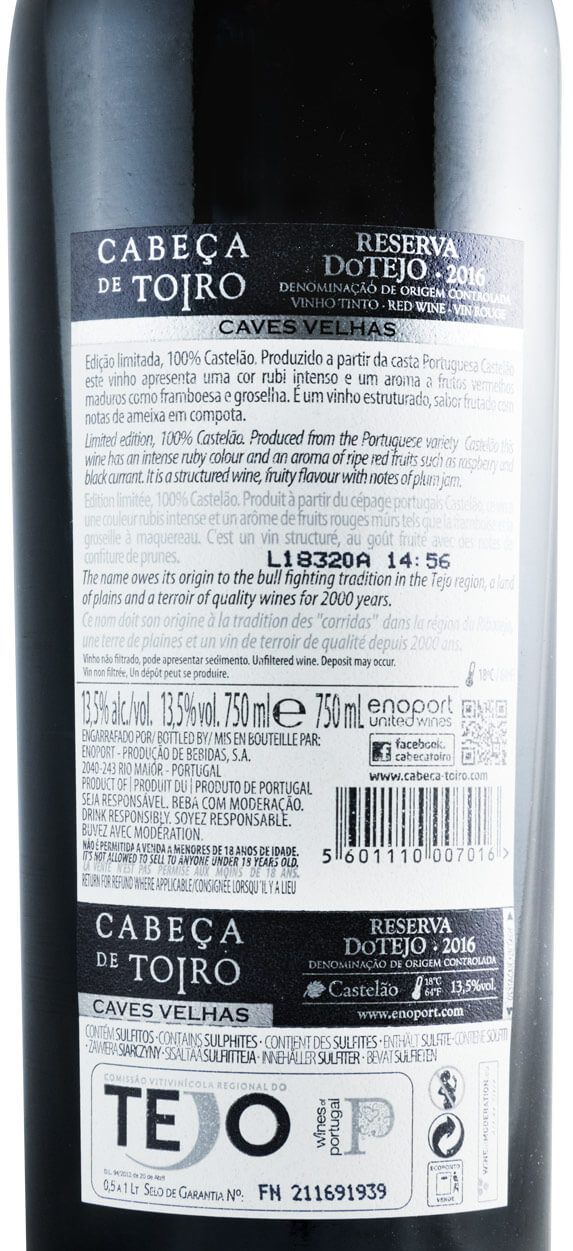2016 Cabeça de Toiro Reserva Castelão red
