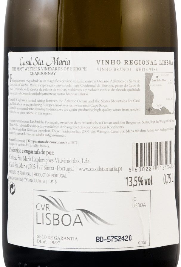 2015 Casal Sta. Maria Chardonnay branco