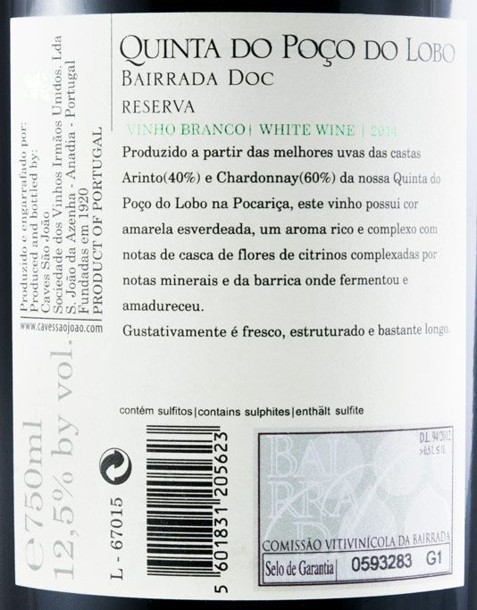 2014 Quinta do Poço do Lobo Arinto & Chardonnay Reserva white