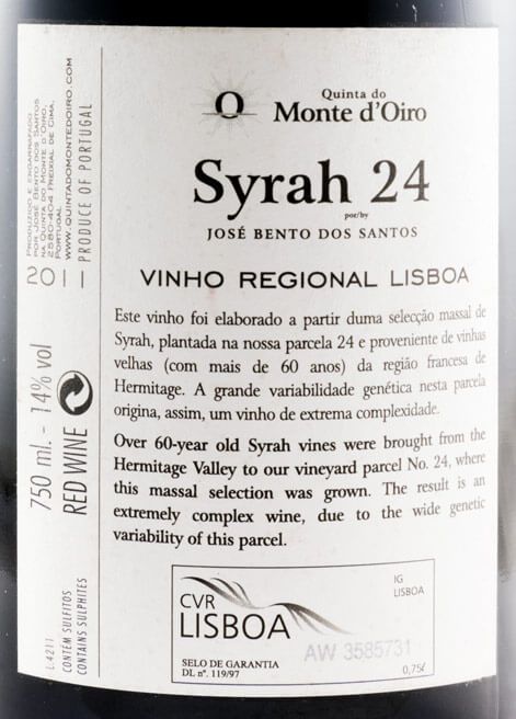 2011 Quinta do Monte d'Oiro Syrah 24 red