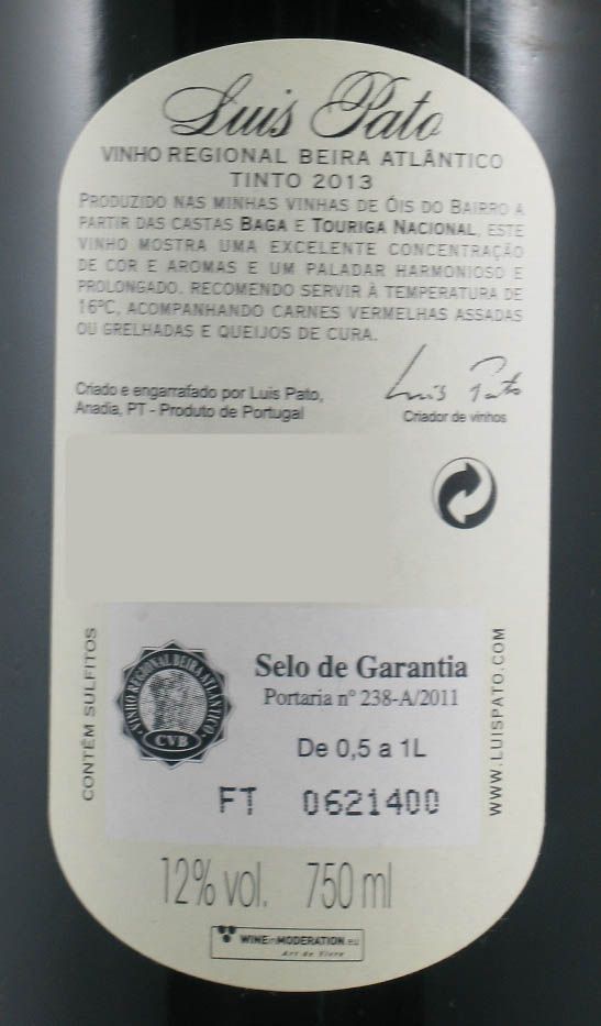 2013 Luís Pato Baga & Touriga Nacional Tinto
