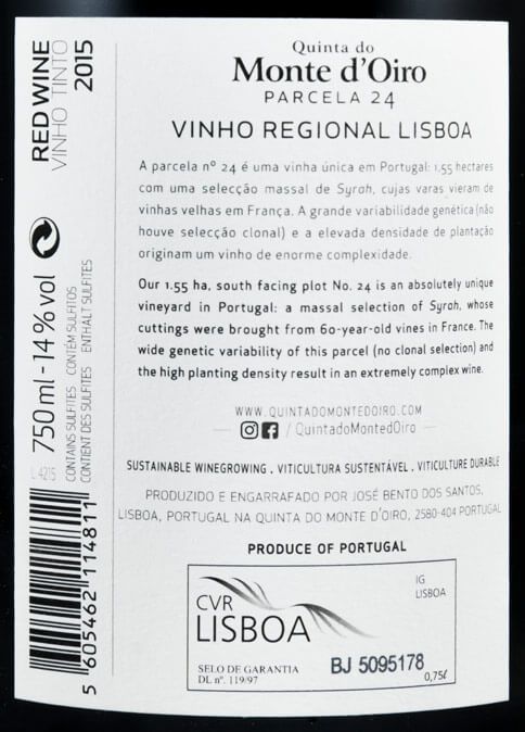 2015 Quinta do Monte d'Oiro Parcela 24 tinto