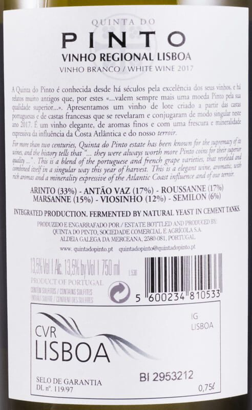 2017 Quinta do Pinto Estate Collection white
