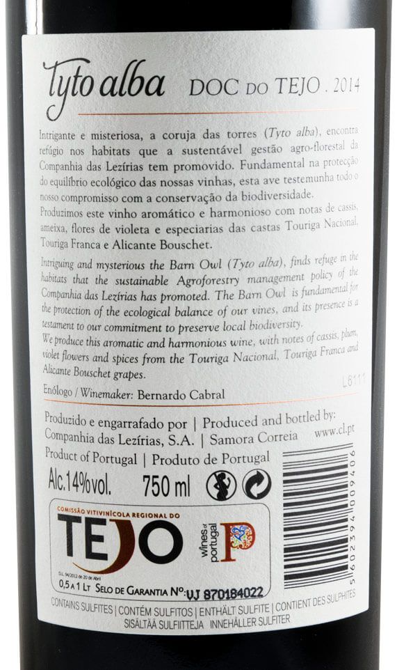 2014 Tyto Alba organic red