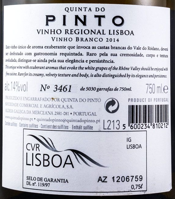 2014 Quinta do Pinto Grande Escolha white